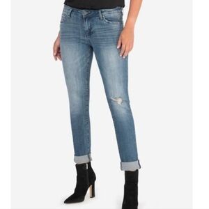 Kut From The Kloth Katy Boyfriend Mid Rise Blue Denim Jeans